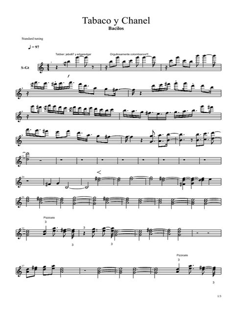 partitura de la cancion tabaco y chanel para violin|Partituras para Violín: Bacilos .